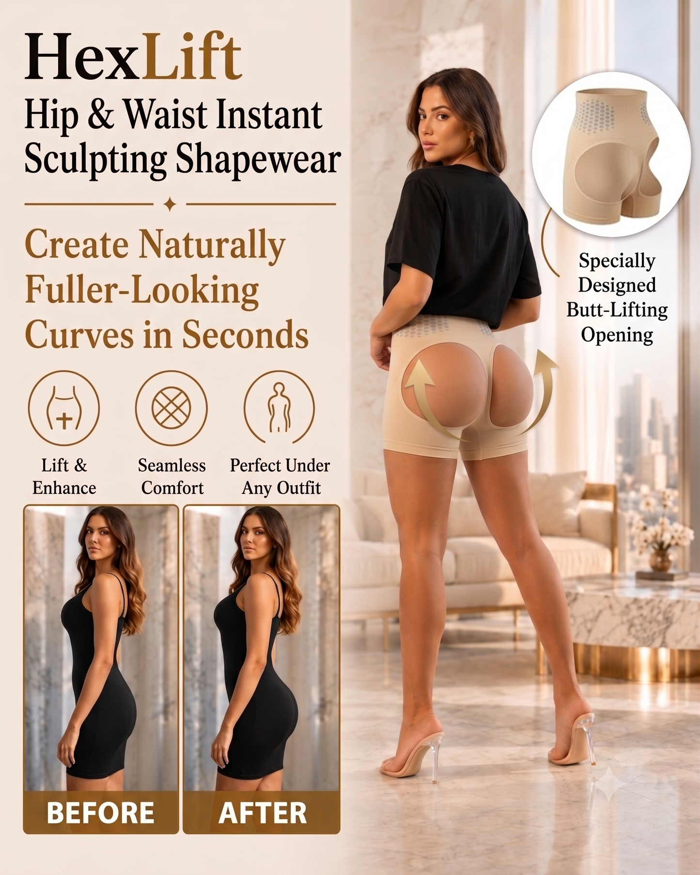 Next2Comfort™ HexLift Hip & Waist Instant Sculpting Shapewear