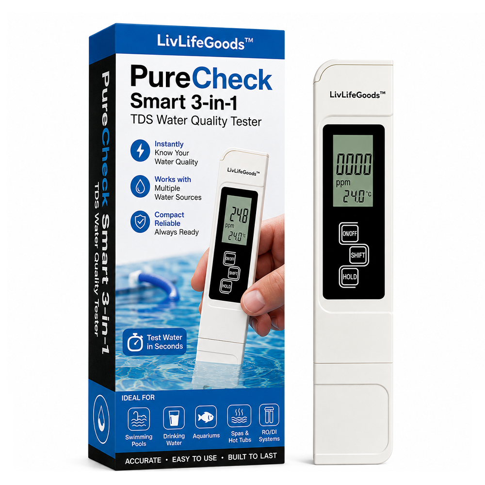 Next2Comfort™ PureCheck Smart 3-in-1 TDS Water Quality Tester