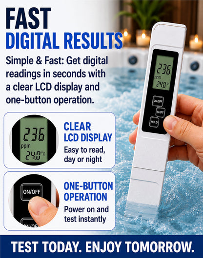 Next2Comfort™ PureCheck Smart 3-in-1 TDS Water Quality Tester