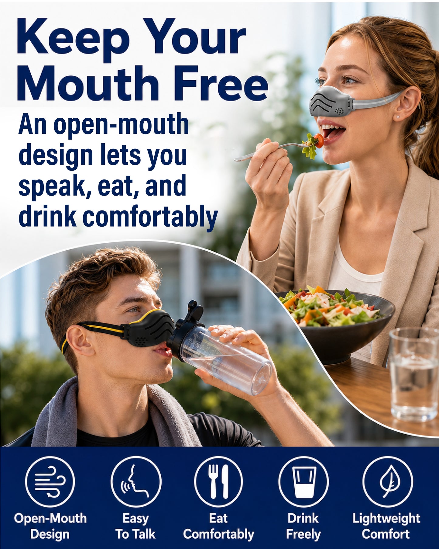 Next2Comfort™ MouthFree Activated Carbon Nasal Filter Mask