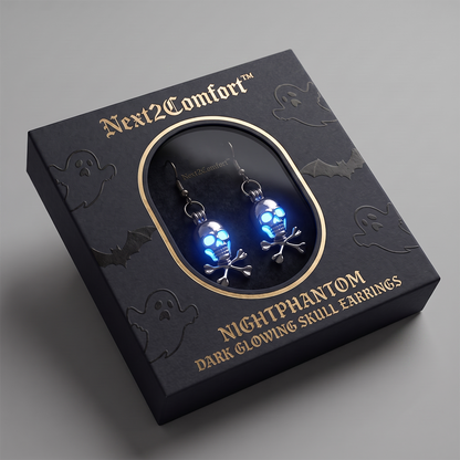 Next2Comfort™ NightPhantom Dark Glowing Skull Earrings