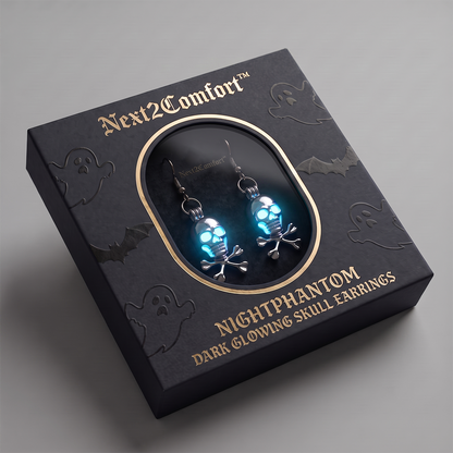 Next2Comfort™ NightPhantom Dark Glowing Skull Earrings