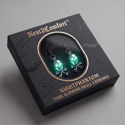 Next2Comfort™ NightPhantom Dark Glowing Skull Earrings