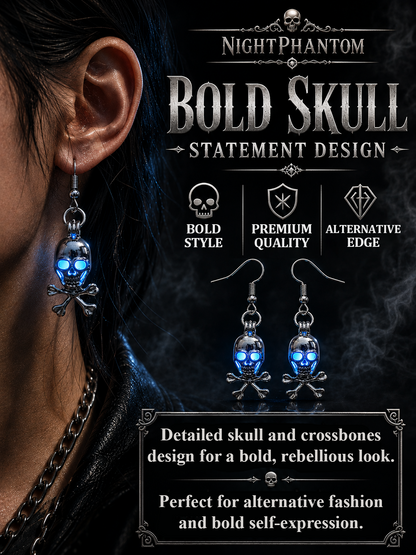 Next2Comfort™ NightPhantom Dark Glowing Skull Earrings