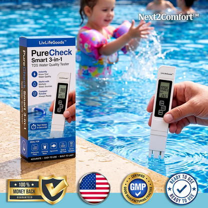Next2Comfort™ PureCheck Smart 3-in-1 TDS Water Quality Tester