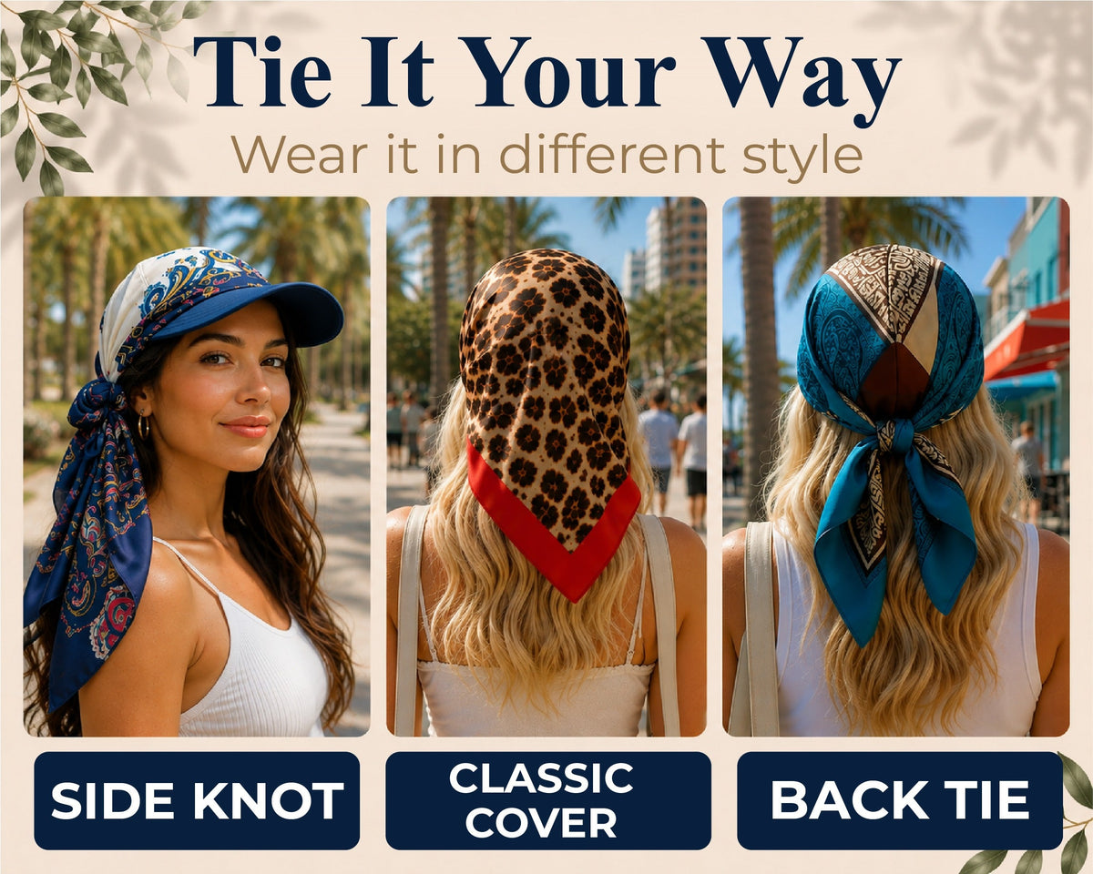 Next2Comfort™ SilkyShade Tie-Back Satin Scarf Visor Cap