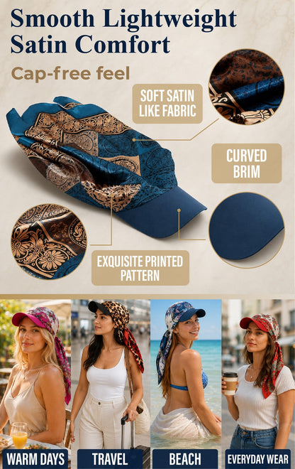 Next2Comfort™ SilkyShade Tie-Back Satin Scarf Visor Cap