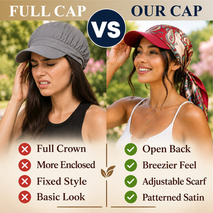 Next2Comfort™ SilkyShade Tie-Back Satin Scarf Visor Cap