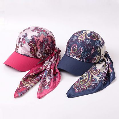 Next2Comfort™ SilkyShade Tie-Back Satin Scarf Visor Cap