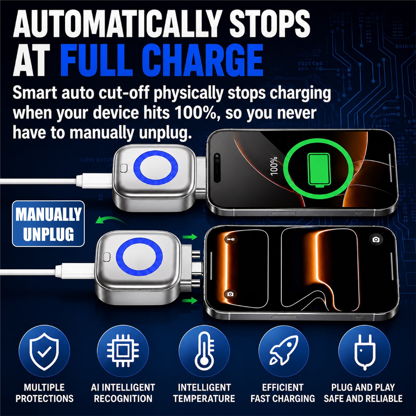 Next2Comfort™ SmartStop Anti-Explosion Auto Cut-Off Charging Adapter