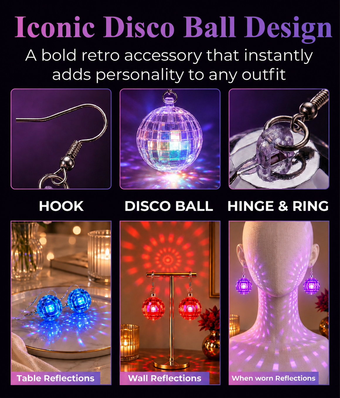 Next2Comfort™ SparkSphere Disco Ball Light-Up Earrings