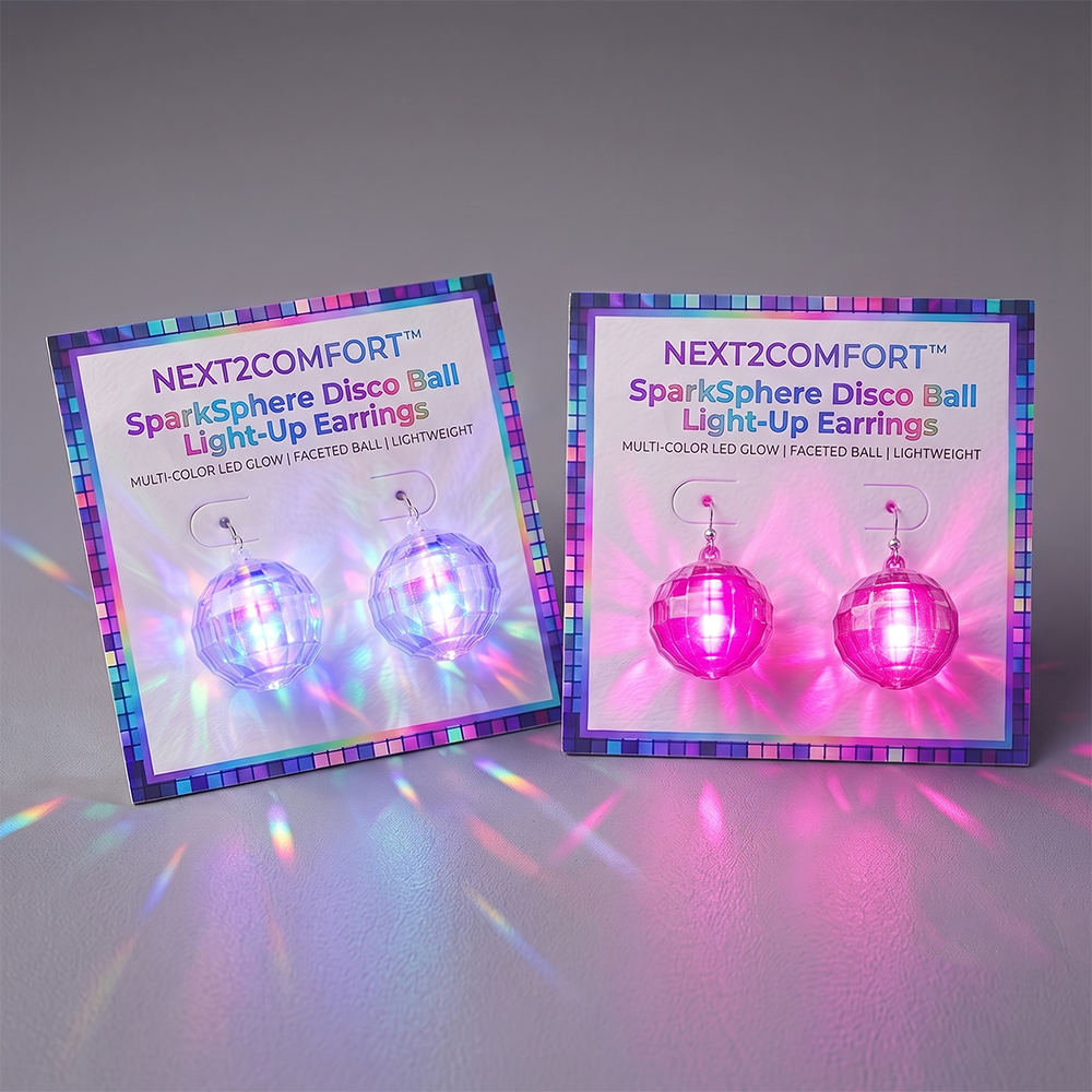 Next2Comfort™ SparkSphere Disco Ball Light-Up Earrings