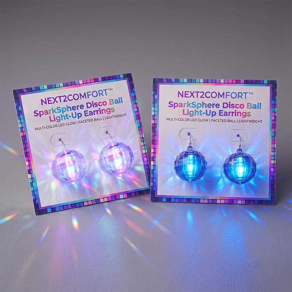 Next2Comfort™ SparkSphere Disco Ball Light-Up Earrings