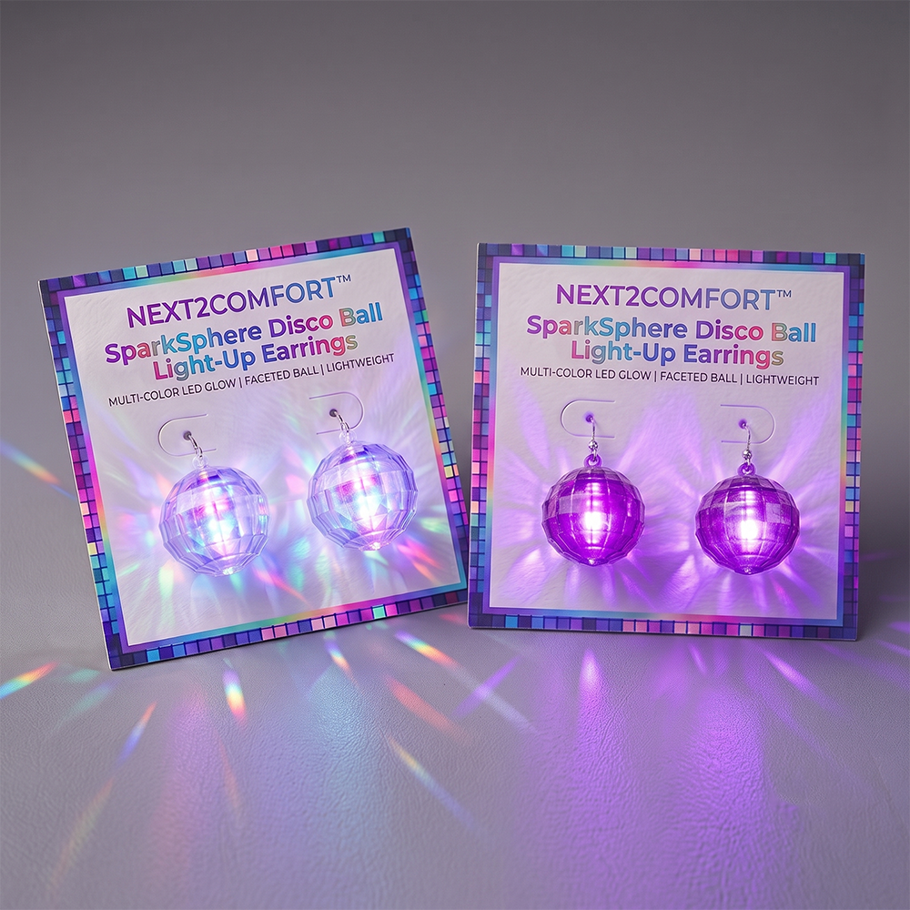 Next2Comfort™ SparkSphere Disco Ball Light-Up Earrings