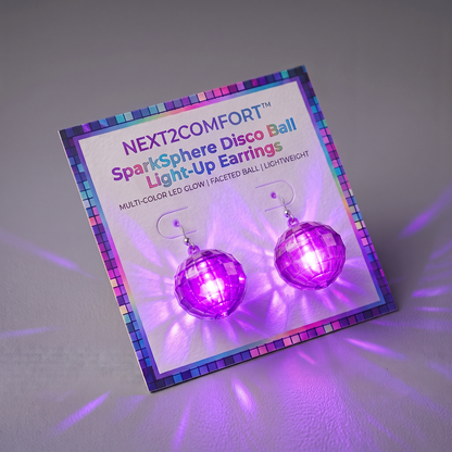Next2Comfort™ SparkSphere Disco Ball Light-Up Earrings