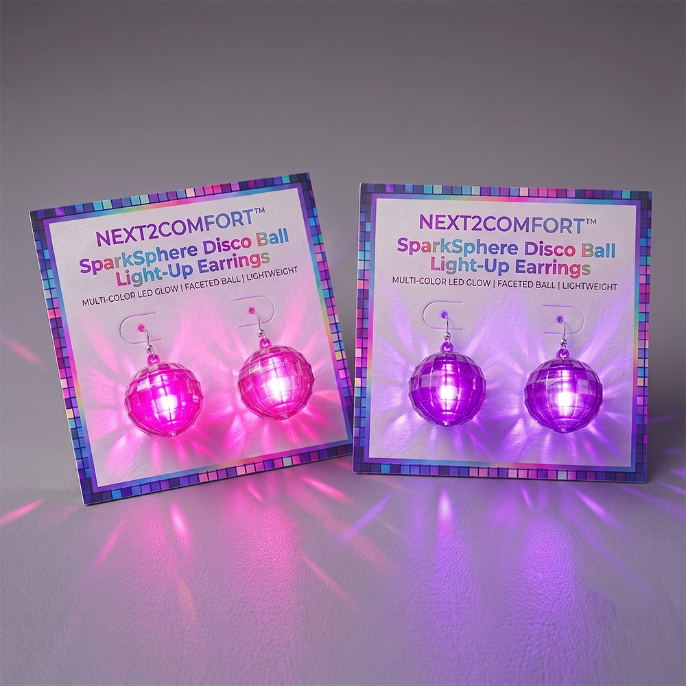 Next2Comfort™ SparkSphere Disco Ball Light-Up Earrings