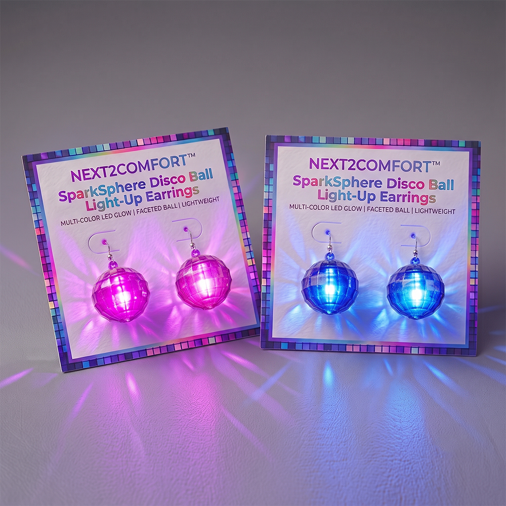 Next2Comfort™ SparkSphere Disco Ball Light-Up Earrings