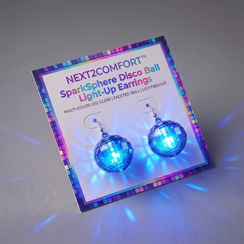 Next2Comfort™ SparkSphere Disco Ball Light-Up Earrings