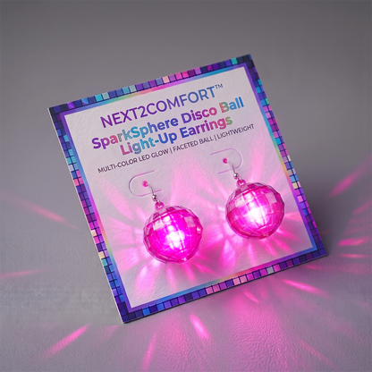 Next2Comfort™ SparkSphere Disco Ball Light-Up Earrings