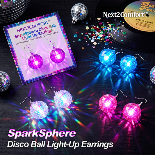 Next2Comfort™ SparkSphere Disco Ball Light-Up Earrings